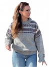 Nordlys of Norway  Elegant ullgenser til dame og herre rund hals grå lilla natur thumbnail
