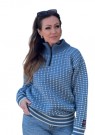 Nordlys klassisk Islender ullgenser til dame og herre med zip blå natur thumbnail