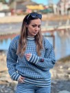 Nordlys of Norway – Klassisk Islender i 100 % ull - blå og natur thumbnail