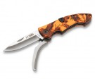 Briv Jaktkniv Dobbeltblad Bukåpner Orange Camo thumbnail