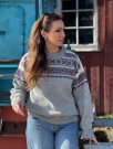 Nordlys of Norway  Elegant ullgenser til dame og herre rund hals grå lilla natur thumbnail