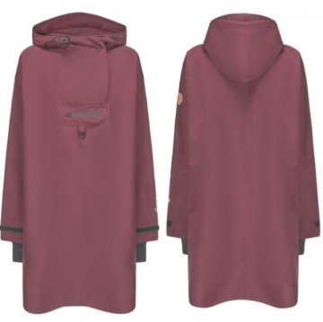 Rock Regn poncho med hette til dame – vindtett og vanntett - Burgunder