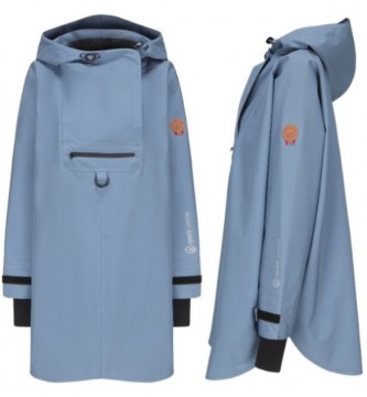 Rock Regn poncho med hette til dame – vindtett og vanntett - Blue Horizon