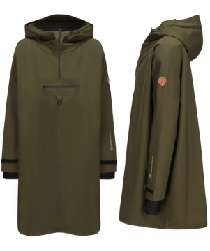 Rock Regn poncho med hette til dame og herre – vindtett og vanntett - Dark Green