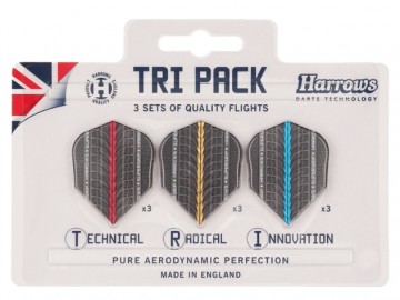 Harrows Dart Flights Supergrip Tri Pack 9 Pcs