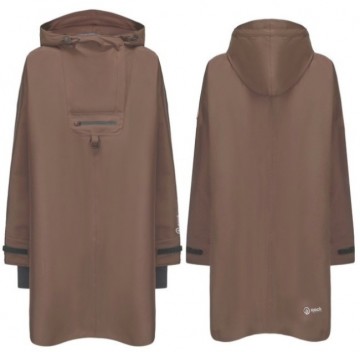 Rock Regn poncho med hette til dame – vindtett og vanntett - Chocolate