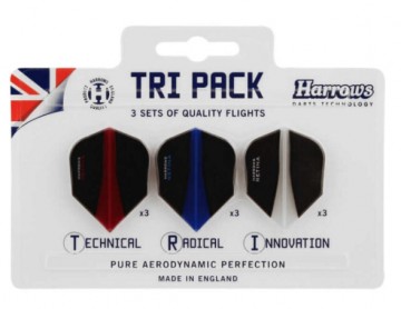 Harrows Dart Flights Retina Tri Pack 9 Pcs