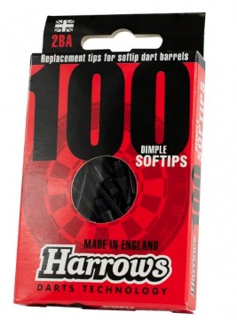 Harrows Soft Tips Dimple 100 Pcs 2BA Black