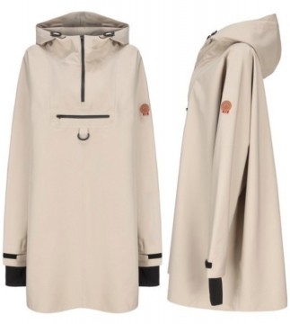 Rock Regn poncho med hette til dame og herre – vindtett og vanntett - Sand