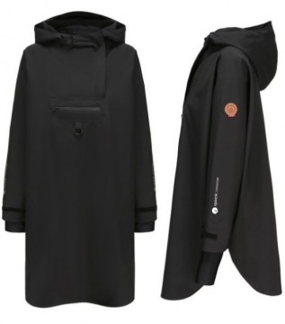 Rock Regn poncho med hette til dame – vindtett og vanntett - Timeless Black